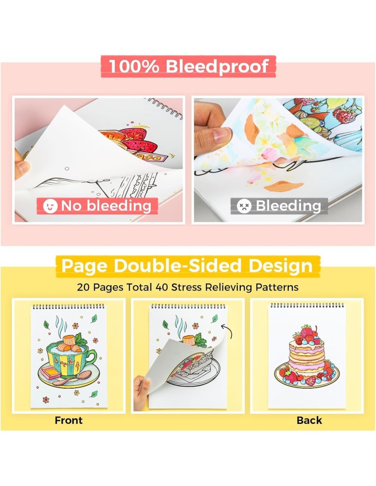 Ohuhu Double Sided Bleedproof Colouring Book for Alcohol Markers - Enjoy The Sweet Moment