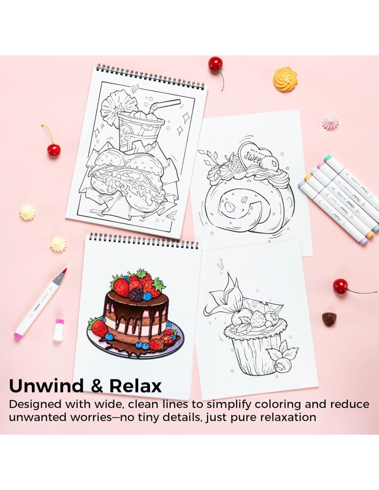 Ohuhu Double Sided Bleedproof Colouring Book for Alcohol Markers - Enjoy The Sweet Moment