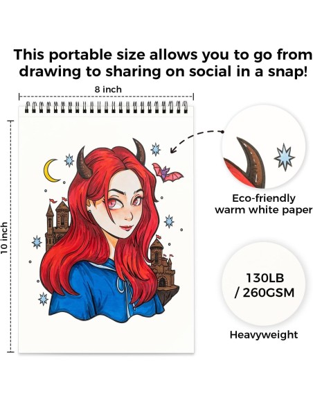 Ohuhu Double Sided Bleedproof Colouring Book for Alcohol Markers - Portraits of Joy