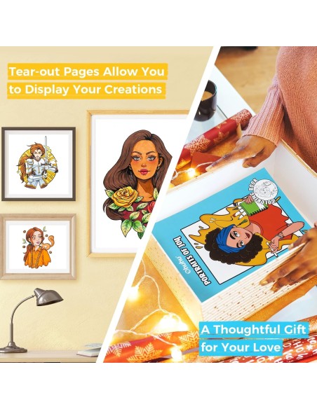 Ohuhu Double Sided Bleedproof Colouring Book for Alcohol Markers - Portraits of Joy