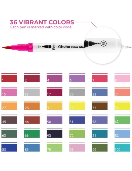 Ohuhu Maui · 36 Water-Based Markers