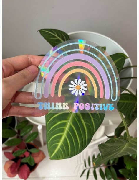 Rainbow Prism Suncatcher Sticker - Chasing Rainbow & Daisies
