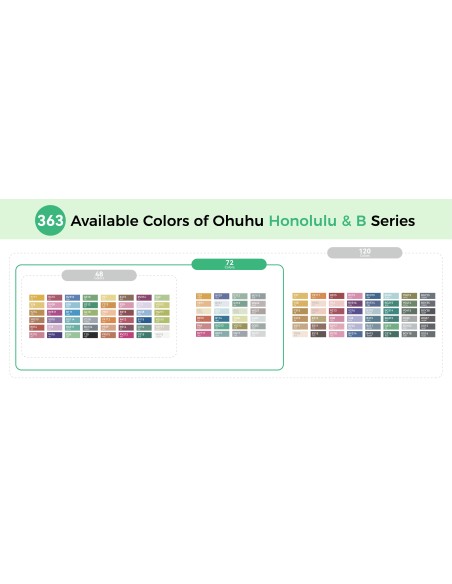 Ohuhu Honolulu B Dual Tips Alcohol Art Markers - 48 Classic Colours, Brush and Fine