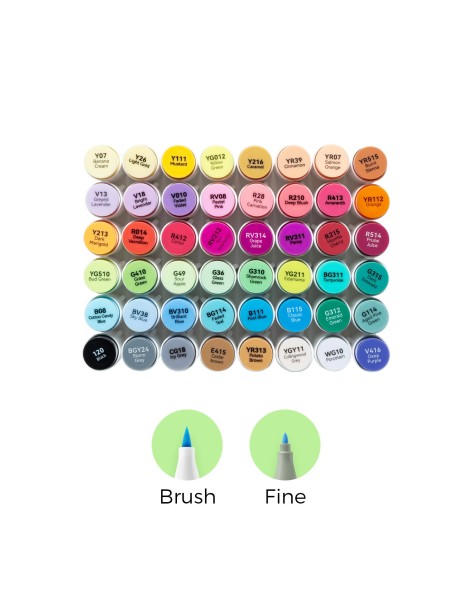 Ohuhu Honolulu B Dual Tips Alcohol Art Markers - 48 Classic Colours, Brush and Fine