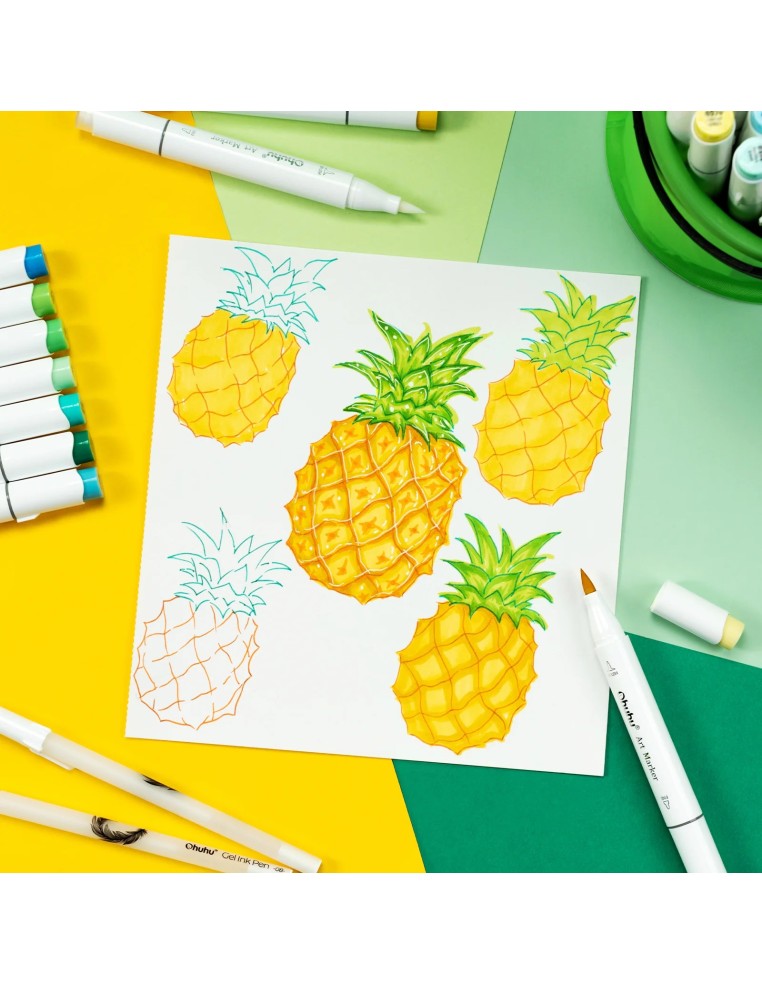 Ohuhu Honolulu B Dual Tips Alcohol Art Markers - 48 Classic Colours, Brush and Fine