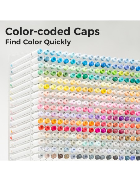 Ohuhu Honolulu Dual Tips Alcohol Art Markers - 320 Colours, Brush and Chisel