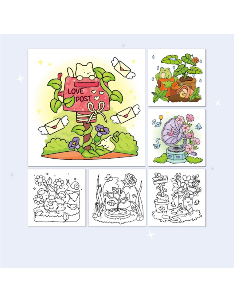 Into Gardens - Cute & Comfy Colouring Book