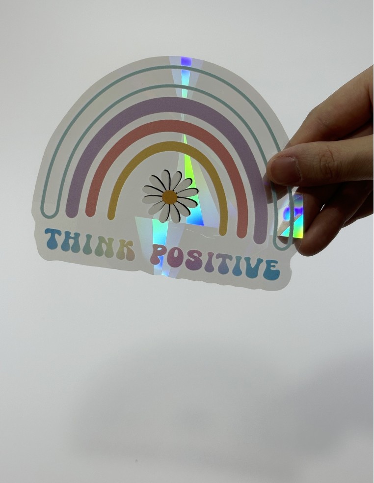 Rainbow Prism Suncatcher Sticker - Chasing Rainbow & Daisies
