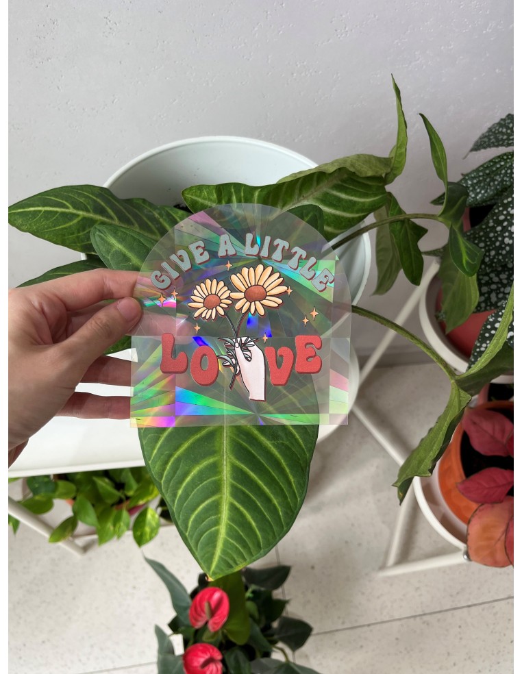 Rainbow Prism Suncatcher Sticker - Give a Little Love