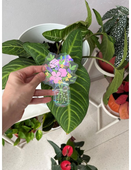 Rainbow Prism Suncatcher Sticker - Blooming Hues of Serenity