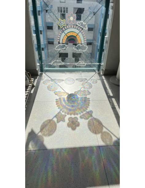 Soft Glow Suncatcher Sticker, Reusable - Tropical Arc 2