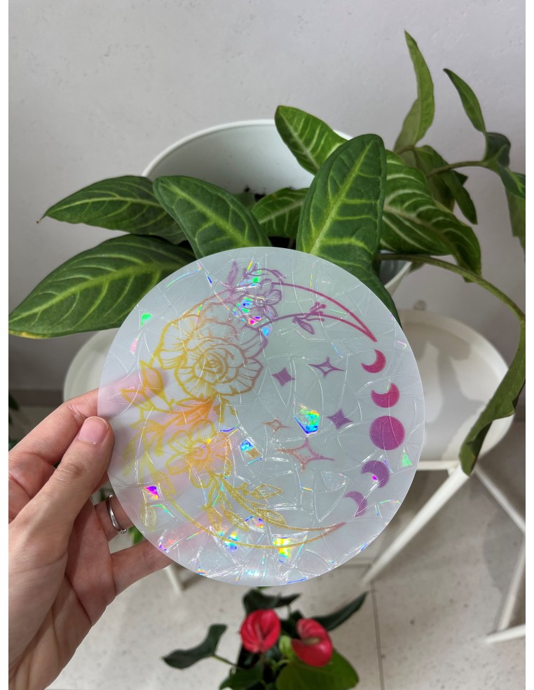 Soft Glow Suncatcher Sticker, Reusable - Whispers of the Moon: Blooms