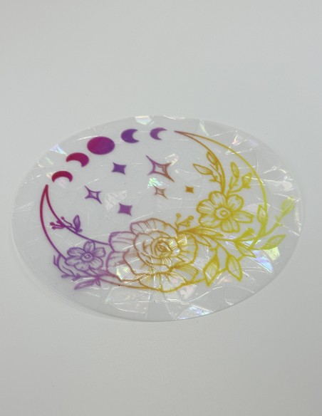 Soft Glow Suncatcher Sticker, Reusable - Whispers of the Moon: Blooms
