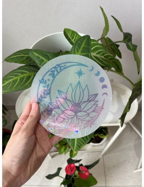 Soft Glow Suncatcher Sticker, Reusable - Whispers of the Moon: Lotus