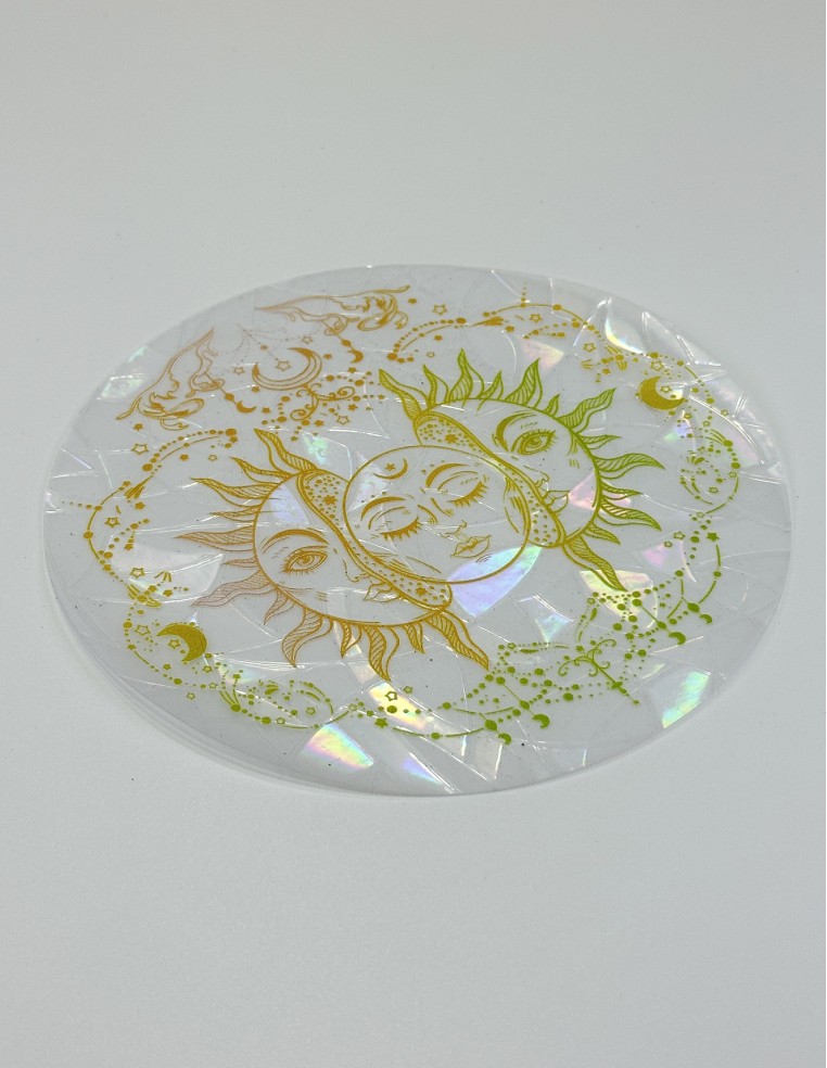 Soft Glow Suncatcher Sticker, Reusable - Celestial Balance: Sun & Moon