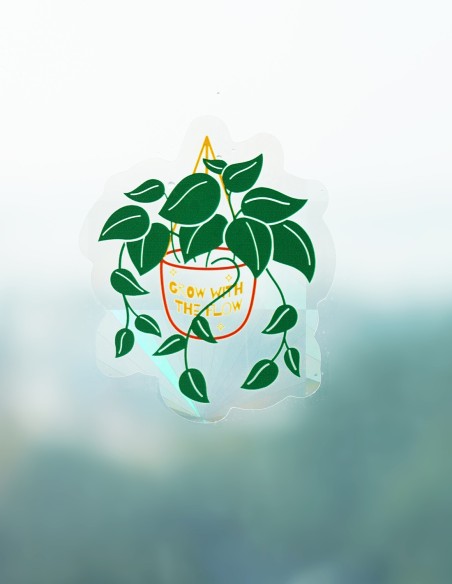 Rainbow Prism Suncatcher Sticker - Grow with the Flow